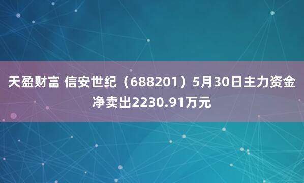 天盈财富 信安世纪（688201）5月30日主力资金净卖出2230.91万元