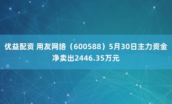 优益配资 用友网络（600588）5月30日主力资金净卖出2446.35万元