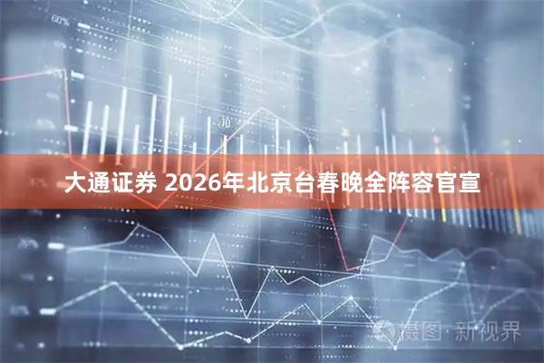 大通证券 2026年北京台春晚全阵容官宣